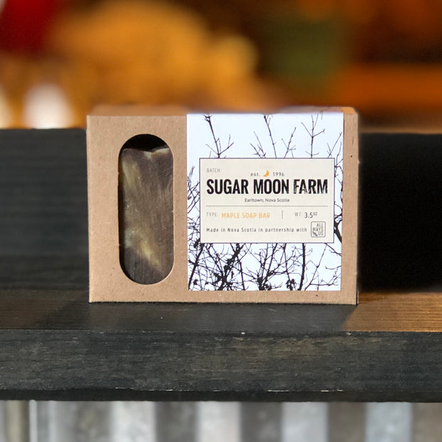 Sugar Moon Farm Maple Soap Bar From Sugar Moon Farm - A Canadian maple syrup farm located in Nova Scotia, Canada. Offering maple syrup, maple butter, maple syrup on snow and a restaurant. Put on your hiking boots and hike the Rogart Mountain trail then sit down for some fluffy pancakes made from our fluffy pancake recipe and Canadian maple syrup.