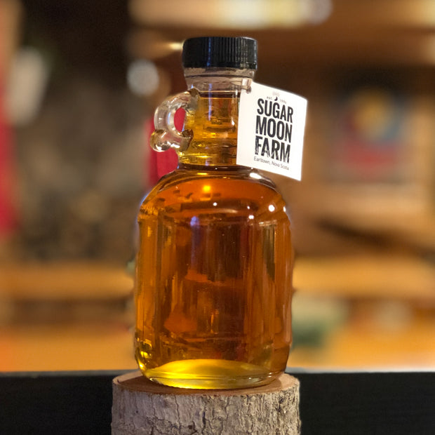 Sugar Moon Maple Syrup from Sugar Moon Farm a Canadian maple syrup farm located in Nova Scotia, Canada. Offering maple syrup, maple butter, maple syrup on snow, and a restaurant. Put on your hiking boots and hike Rogart Mountain trail then sit down for some fluffy pancakes made from our fluffy pancake recipe and Canadian maple syrup.