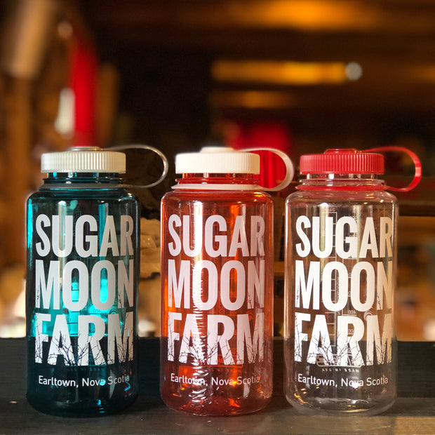 Sugar Moon Farm Nalgene 32oz Water Bottle - Sugar Moon Farm - A Canadian maple syrup farm located in Nova Scotia, Canada. Offering maple syrup, maple butter, maple syrup on snow and a restaurant. Put on your hiking boots and hike the Rogart Mountain trail then sit down for some fluffy pancakes made from our fluffy pancake recipe and Canadian maple syrup.
